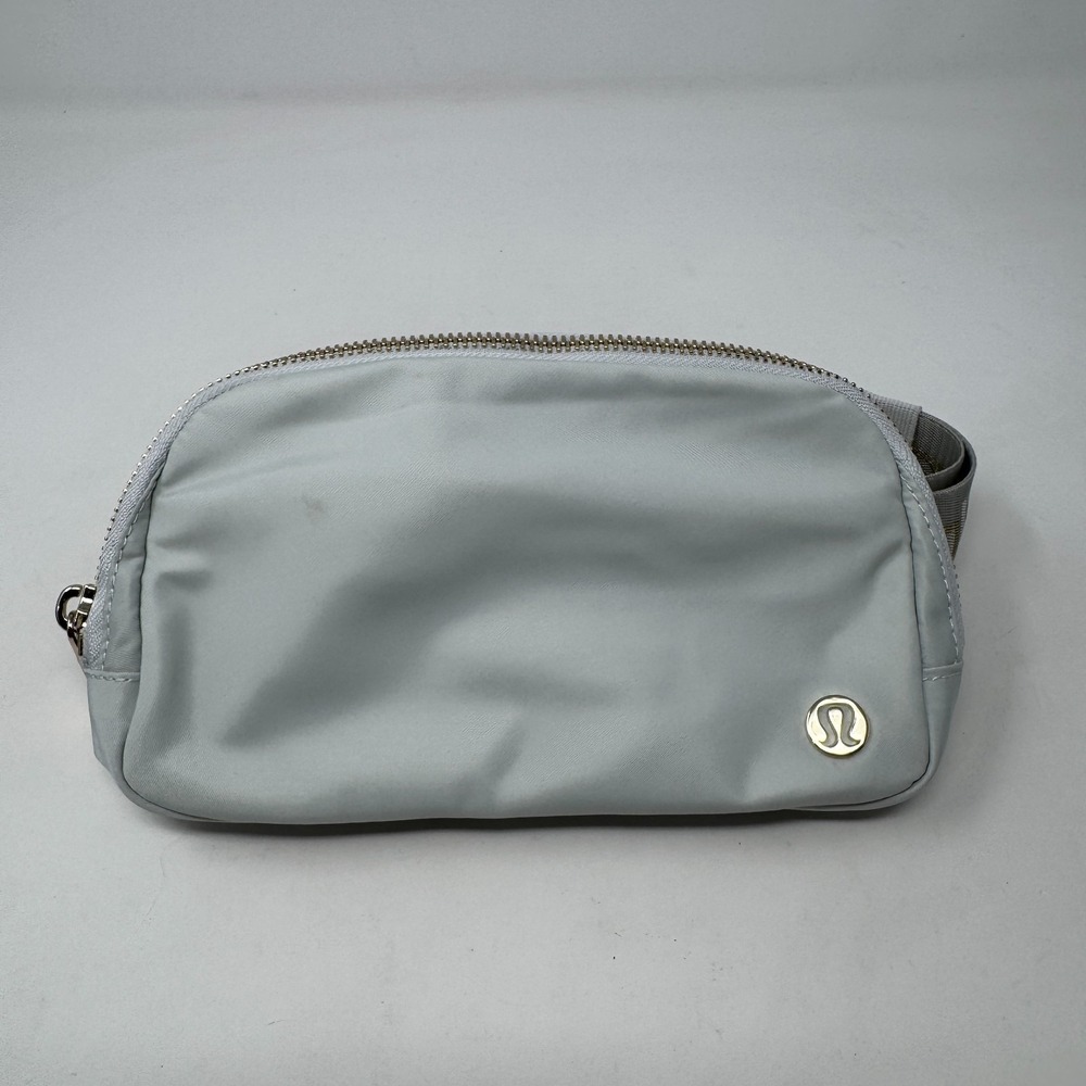 Lululemon Go Everywhere Belt Shoulder Bag Fanny Pack Baby Blue and Gold (8x5)